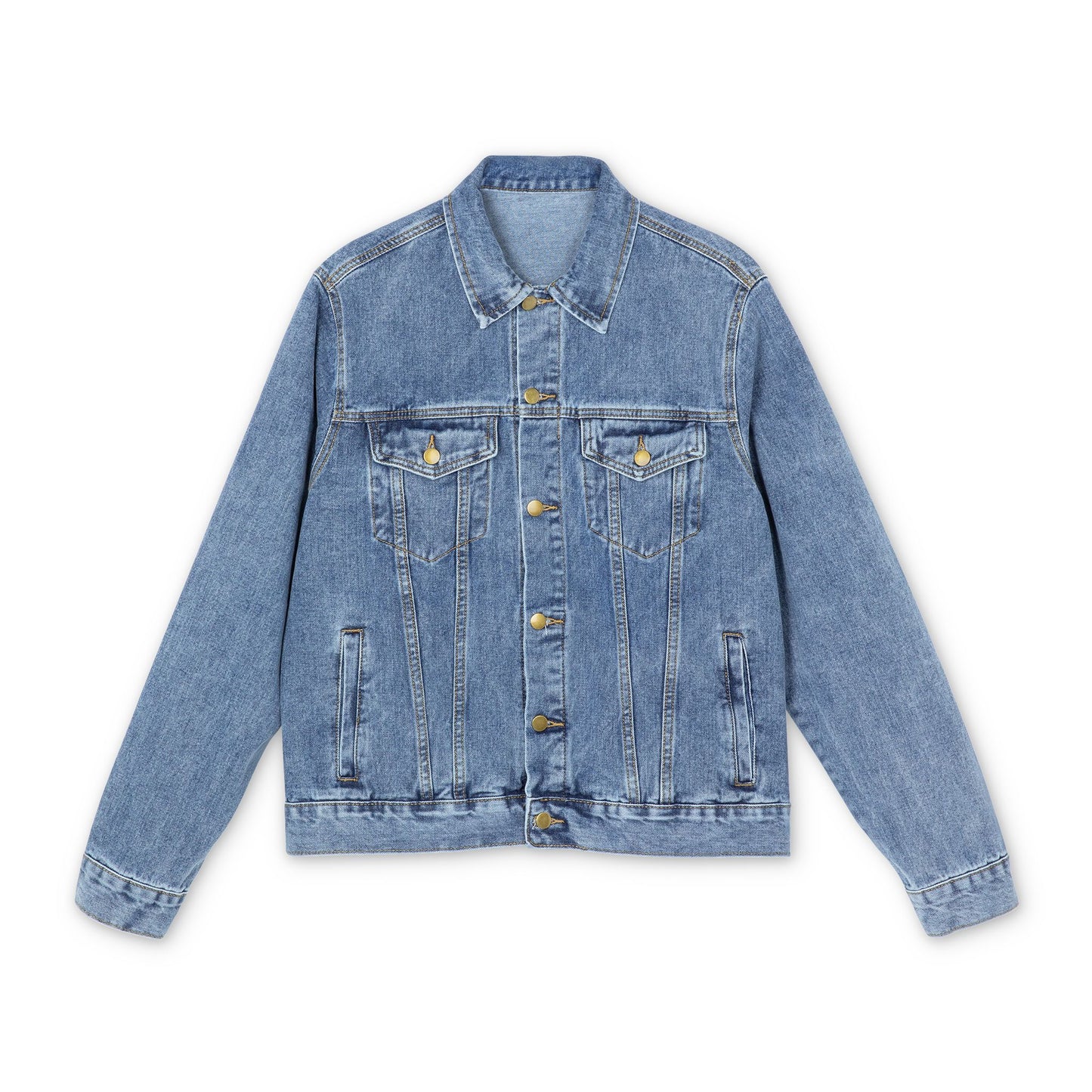 Men's Denim Jacket with Retro Beach Design - Perfect for Summer Vibes