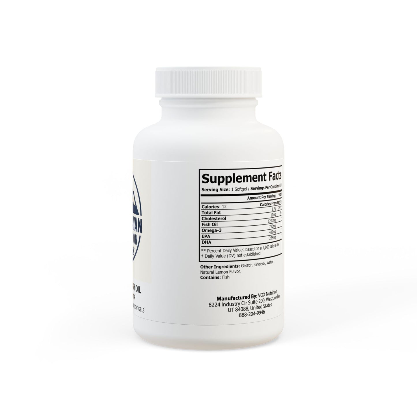 Omega 3 Fish Oil Supplement (60 Softgels)